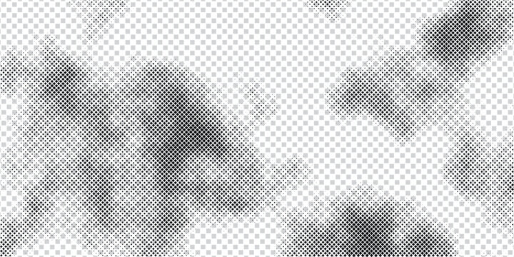 Elegant basic halftone dots effect in black and white color with smooth fade, refined dot scaling and minimal aesthetic, background illustration