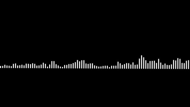 audio wave line animation with neon glow frequency spectrum for music visualization animation