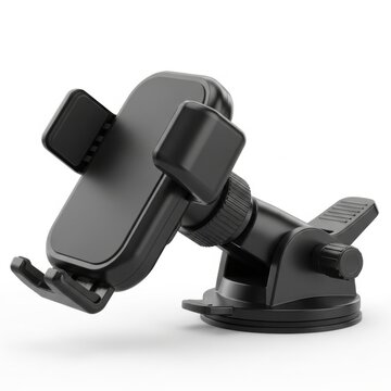 Black plastic smartphone car mount with suction cup base