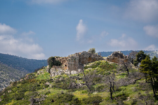 Landscape photo of the The Fortress of Fyli , an ancient Greek fortress located at the southwestern foot of Mount Parnitha at Attica-Greece.