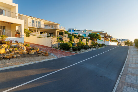 Oceanfront homes near Cape Town at sunset