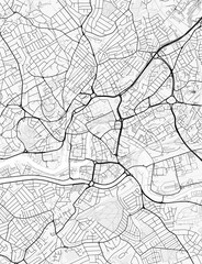 Obraz premium Bristol City Map. Minimalist black and white line art poster for printing, wallpaper, wall art, and map resources for home and office decor