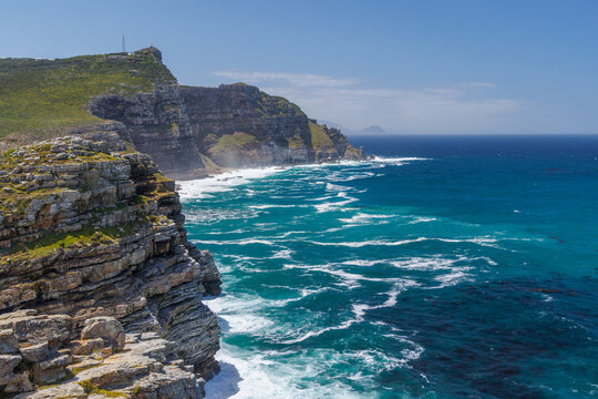 Rough ocean and rocks at Cape of Good Hope