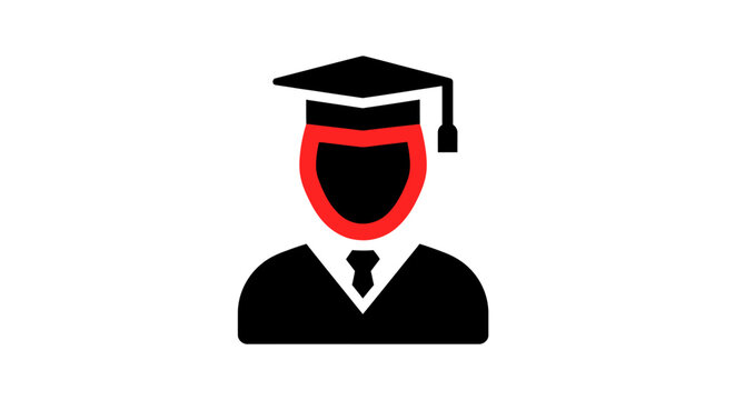 Graduate Student Wearing Cap Gown.