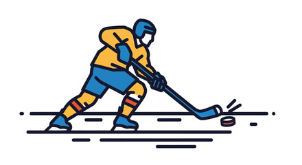 Fototapeta premium Hockey player in action skating fast.