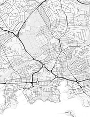 Fototapeta premium Plymouth City Map. Minimalist black and white line art poster for printing, wallpaper, wall art, and map resources for home and office decor