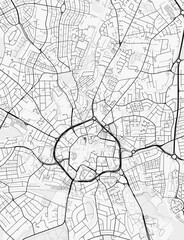 Obraz premium Coventry City Map. Minimalist black and white line art poster for printing, wallpaper, wall art, and map resources for home and office decor