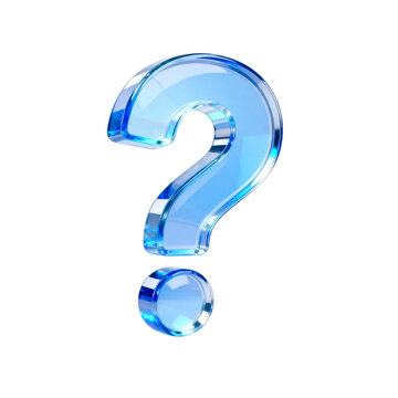 [Transparent Background PNG]Transparent Blue Glass Question Mark Icon
