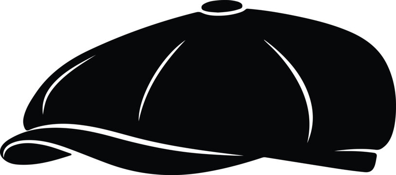 Silhouette classic flat cap newsboy hat headwear fashion accessory vector design