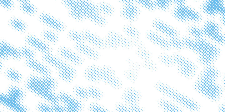 White abstract banner with blue dots pattern. Vector paper illustration.
