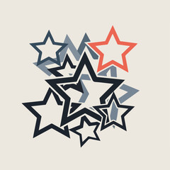 Fototapeta premium A cluster of stars in various sizes and colors