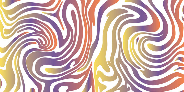 Abstract colorful vector background featuring seamless waves and striped zebra patterns in orange purple and green for a stylish textile wallpaper design decoration