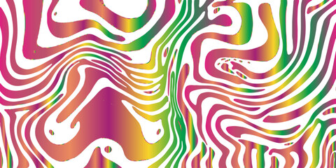 Obraz premium A vibrant abstract colorful background features a psychedelic rainbow swirl of bright pink, orange, and yellow lines in a seamless vector illustration pattern with a wavy textile texture design