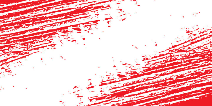 Straight red ink vector lines pack. Bloody color long and round hand-drawn brushstroke text highlights, frames, circles. Asian calligraphy brushstroke set. Eps10