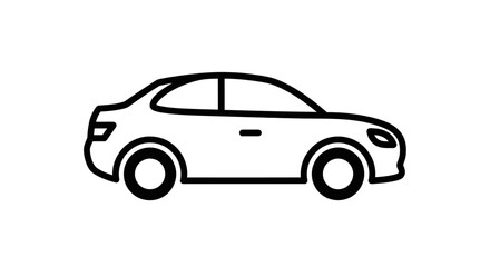Fototapeta premium Car Side View Illustration.