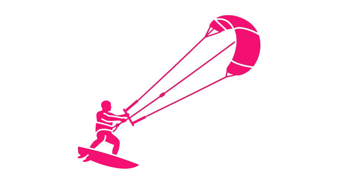 Man riding a kite surfboard ocean.