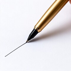 Fototapeta premium Gold Pen Writing a Single Black Line