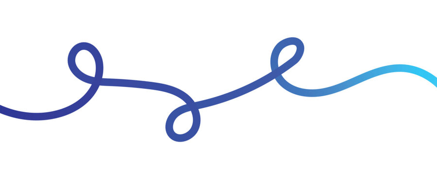 Abstract squiggle line flowing in smooth curvy loops with vibrant background