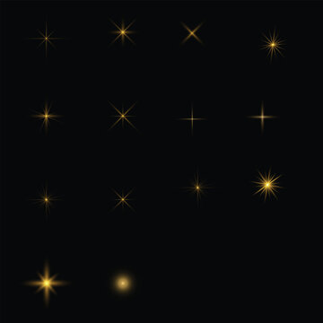 Bright Gold Starburst Light Effects Collection