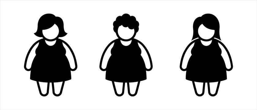 Body shape diversity icons for different people illustrations