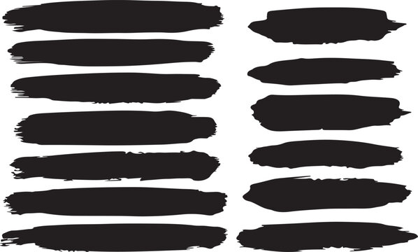 Abstract brush strokes a collection of black paint swashes