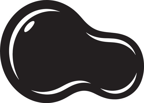 Black blob shape on transparent background vector graphic.