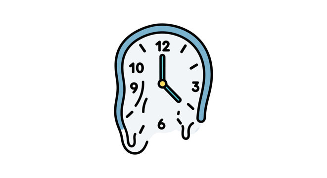melting clock surreal time concept illustration depicting stress pressure or the abstract nature of deadlines.