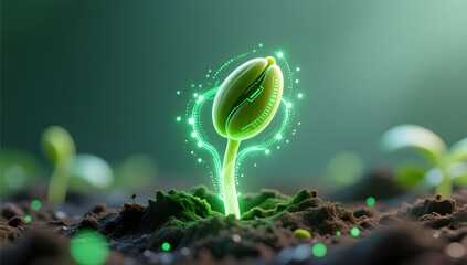Fototapeta premium Digital seed germination empowered by technology