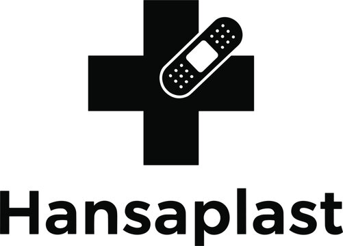 Hansaplast Logo Vector Illustration Medical Cross with Bandage Icon and Brand NameHansaplast Logo Vector Illustration Medical Cross with Bandage Icon and Brand Name