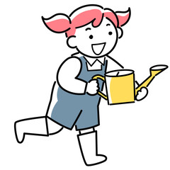 じょうろを持つ女の子 © marunouchi