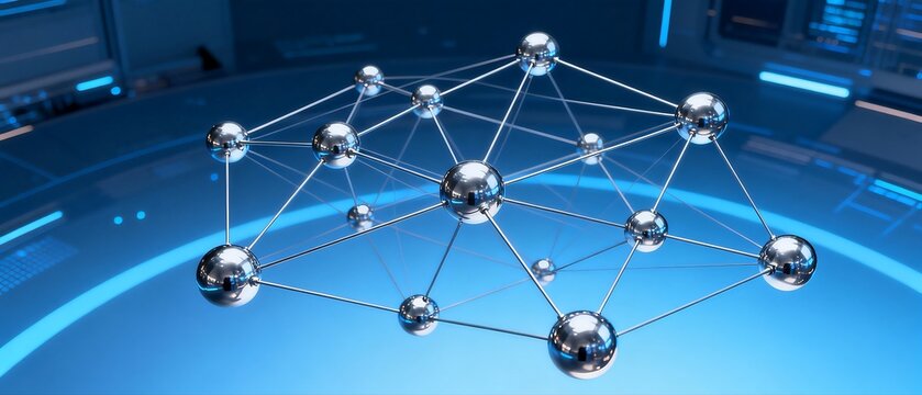 3D Network Structure with Metallic Nodes and Connections