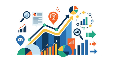 Fototapeta premium Business data analysis graph charts.