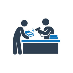 Obraz na płótnie Canvas Processing Book Circulation Icon