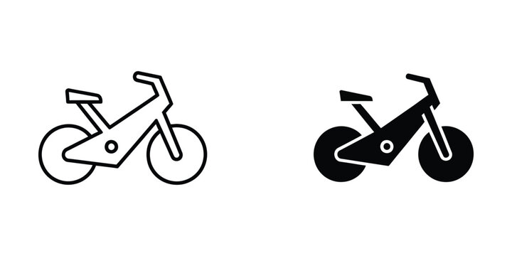 Comparison of a traditional bicycle and an electric bicycle icon design