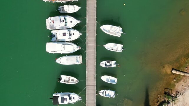 Aerial drone footage of Lim Channel, Croatia: fjord-like inlet with calm water, forested hills and dramatic natural landscape. Ideal for travel, nature and scenic projects.