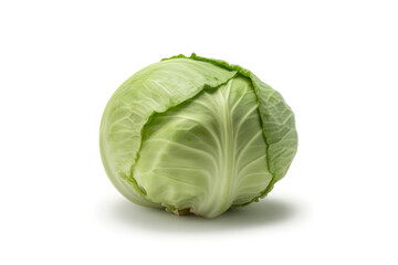 Fototapeta premium Fresh green cabbage isolated on white background
