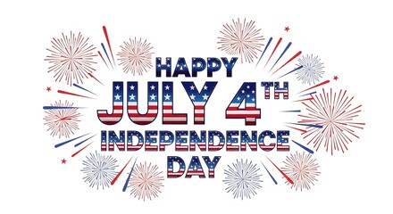 Obraz premium Happy independence day usa vibrant fireworks and patriotic design for a festive july 4th celebration