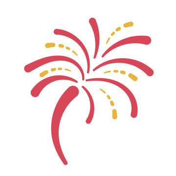 Vector illustration of a red and yellow firework burst, perfect for adobe stock celebrations and festive designs