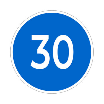 Minimum Speed Limit 30, Vector Sign