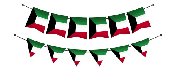 Obraz premium Kuwait flag decoration isolated template collection