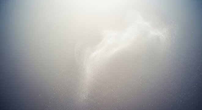 A white, fluffy cloud with a dark, swirling pattern, floating against a gray background.