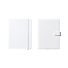 Fototapeta premium [Transparent Background PNG]Minimalist White Notebook with Elastic Closure Band