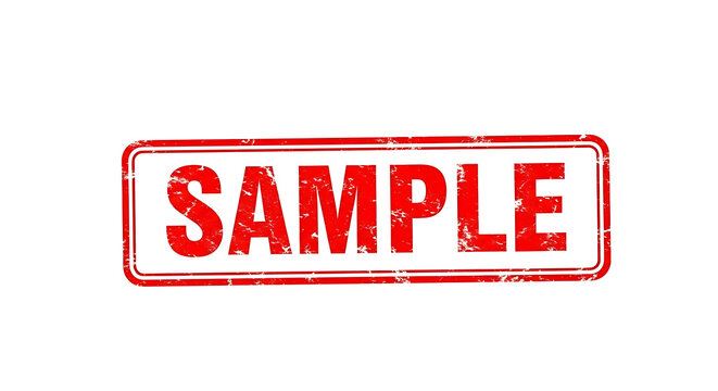 Red distressed stamp with the word sample white grunge