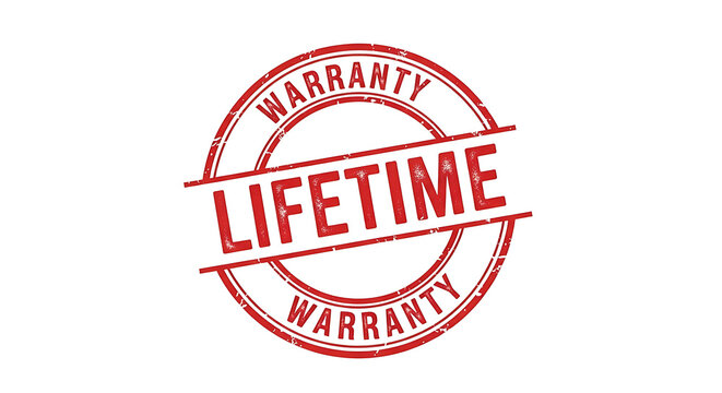 Red Lifetime Warranty Stamp grunge
