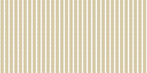 Vertical beige wavy stripes background. Hand-drawn pinstripe pattern lines for modern minimalist wallpaper, wrapping paper, or textile design. © Enka Enka