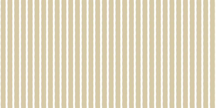 Vertical beige wavy stripes background. Hand-drawn pinstripe pattern lines for modern minimalist wallpaper, wrapping paper, or textile design.
