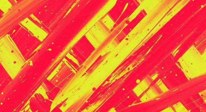 Vibrant abstract background red and yellow geometric lines create a dynamic visual texture