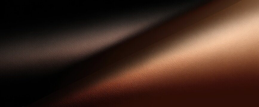 A minimalist abstract composition featuring a diagonal division of dark and warm brown tones, creating a sense of depth and subtle contrast.