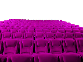 Fototapeta premium Pink chairs in a movie theater PNG transparent.