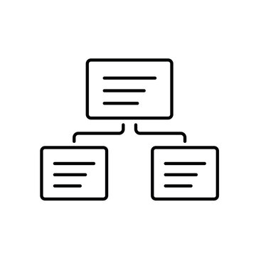 A vector icon representing parallel review in workflow systems, created in line style with editable stroke
